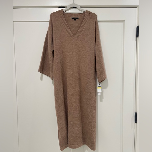 Other - Donna Karan Sleepwear Cozy Bouclé V-Neck Lounge Dress – Almond  Size M NWT